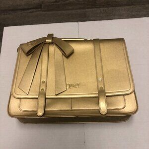 Olbali gold vegan leather VG commuter traveler/map shoulder bag laptop tote